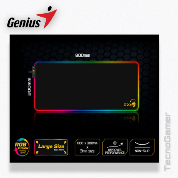 Padmouse GENIUS GX-PAD RGB RIGIDO (800X300 MM) - Imagen 3