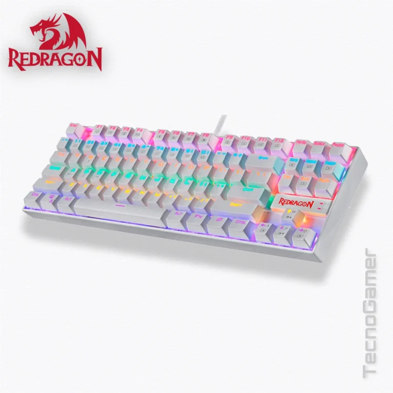 ▪️ Teclado REDRAGON KUMARA WHITE RAINBOW SWITCH RED