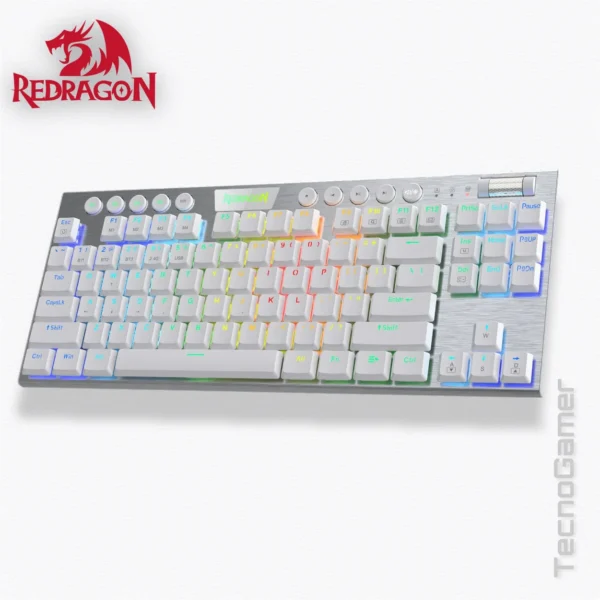 ▪️ Teclado REDRAGON HORUS TKL WHITE WIRELESS - Imagen 2