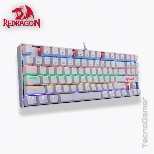 ▪️ Teclado REDRAGON KUMARA WHITE RAINBOW SWITCH RED - Imagen 2