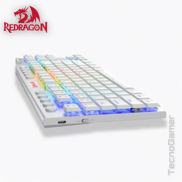 ▪️ Teclado REDRAGON HORUS TKL WHITE WIRELESS - Imagen 4