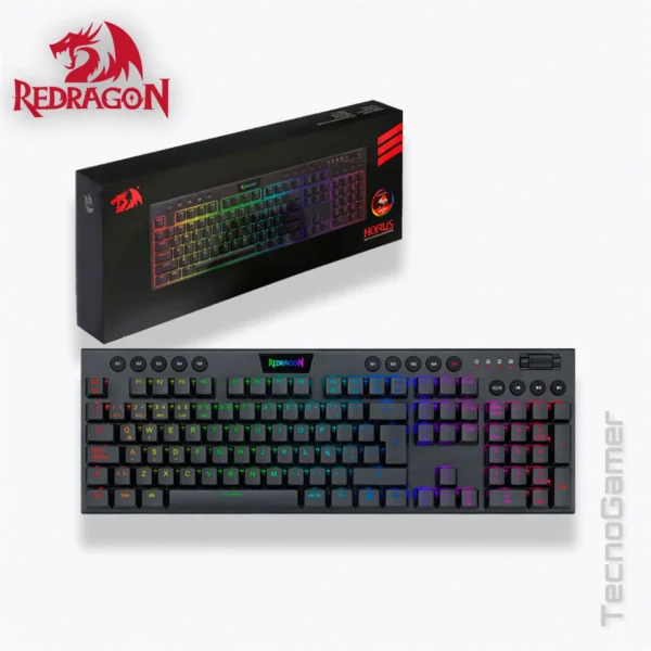 ▪️ Teclado REDRAGON HORUS 100% WIRELESS BLACK s/rojo - Imagen 5