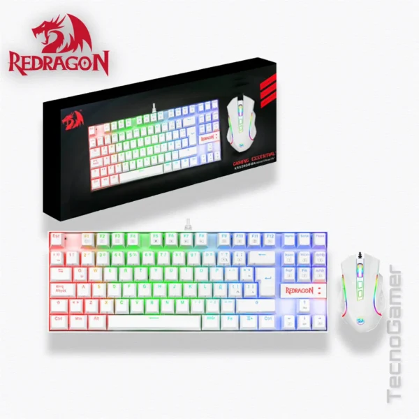 Combo REDRAGON GAMING ESSENTIALS K552 RGB WHITE (kumara + griffin)