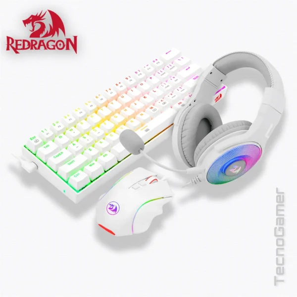 Combo REDRAGON GAMING ESSENTIALS WHITE (DRAGONBORN + GRIFFIN + PANDORA) - Imagen 2