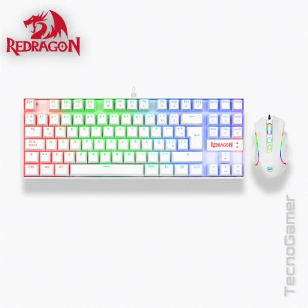 Combo REDRAGON GAMING ESSENTIALS K552 RGB WHITE (kumara + griffin) - Imagen 2