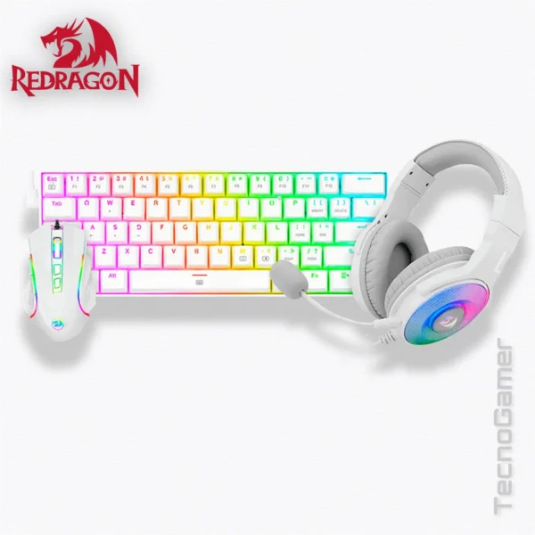 Combo REDRAGON GAMING ESSENTIALS WHITE (DRAGONBORN + GRIFFIN + PANDORA)