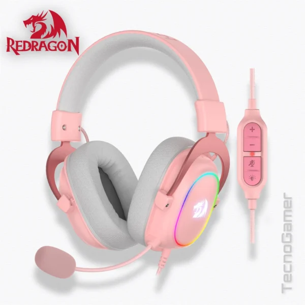 Audifono REDRAGON ZEUS X RGB PINK USB
