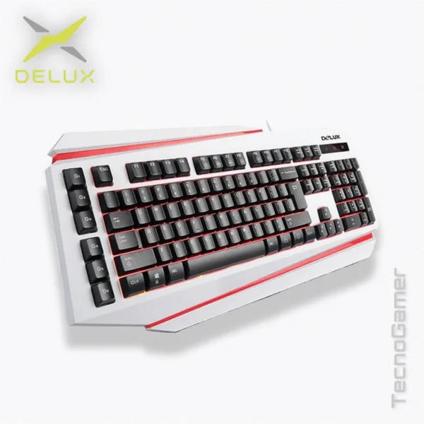Teclado Delux K9500 Luz Roja - Imagen 2