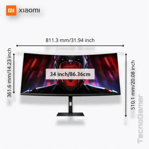 Monitor XIAOMI 34" CURVO - WQHD, 180Hz - Imagen 2
