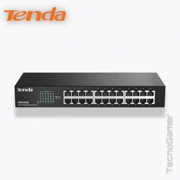 Switch Tenda TEG1024D 24 PUERTOS GIGABIT METALICO DESKTOP/RACKEABLE
