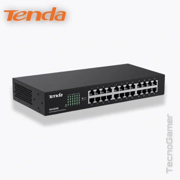 Switch Tenda TEG1024D 24 PUERTOS GIGABIT METALICO DESKTOP/RACKEABLE - Imagen 2