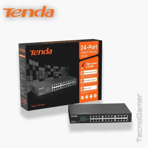 Switch Tenda TEG1024D 24 PUERTOS GIGABIT METALICO DESKTOP/RACKEABLE - Imagen 4