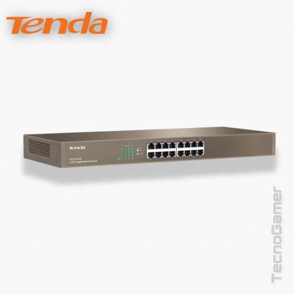 Switch Tenda TEG1016G 16 PUERTOS GIGABIT METALICO RACK - Imagen 4