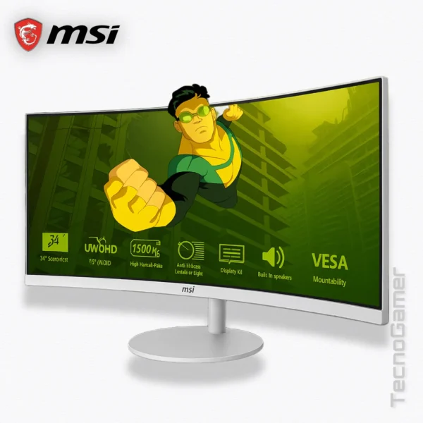 Monitor MSI 34"  CURVO WHITE PRO, 100HZ, VA, UWQHD