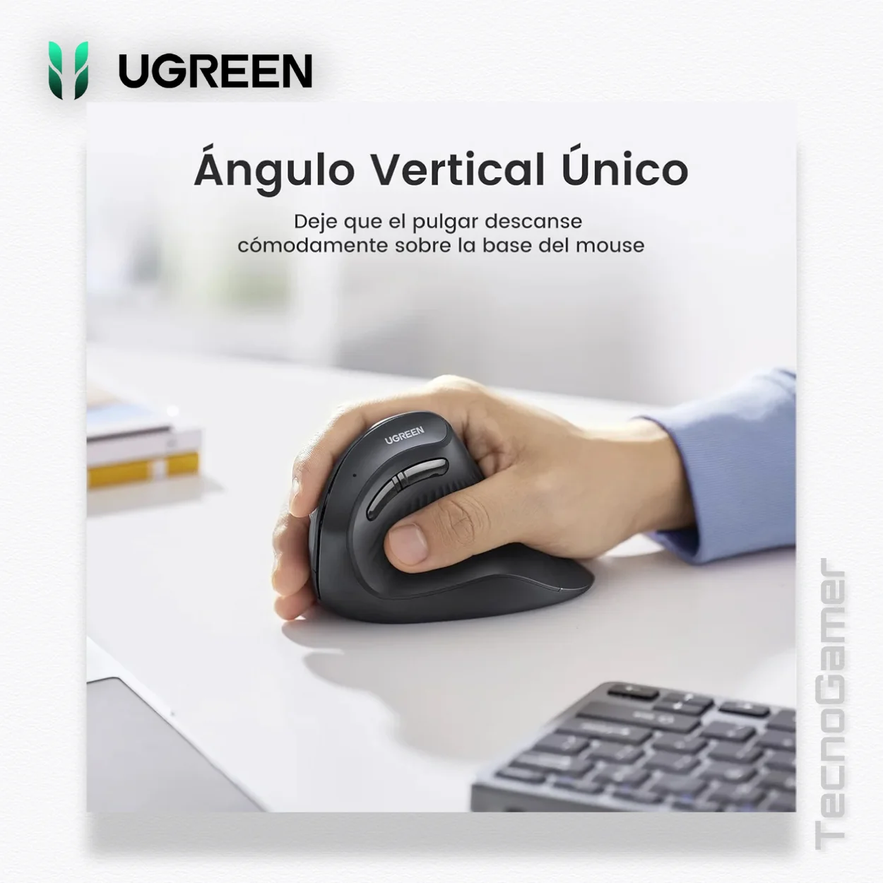 Mouse Ugreen MU008 Dual Mode Ergonomico - Imagen 3