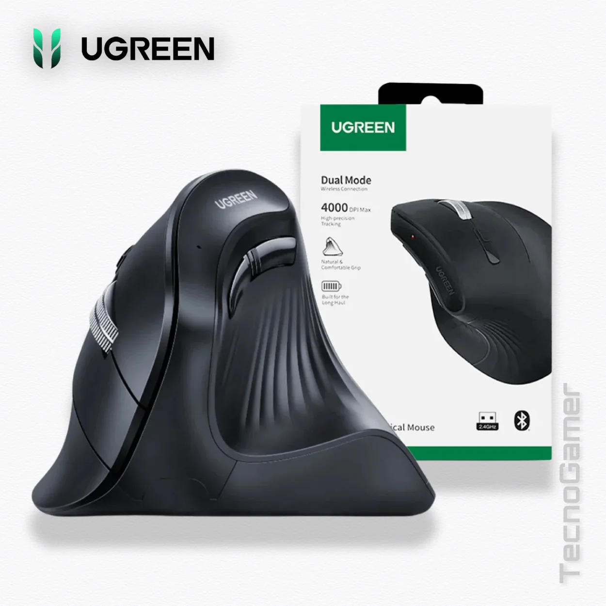 Mouse Ugreen MU008 Dual Mode Ergonomico - Imagen 7