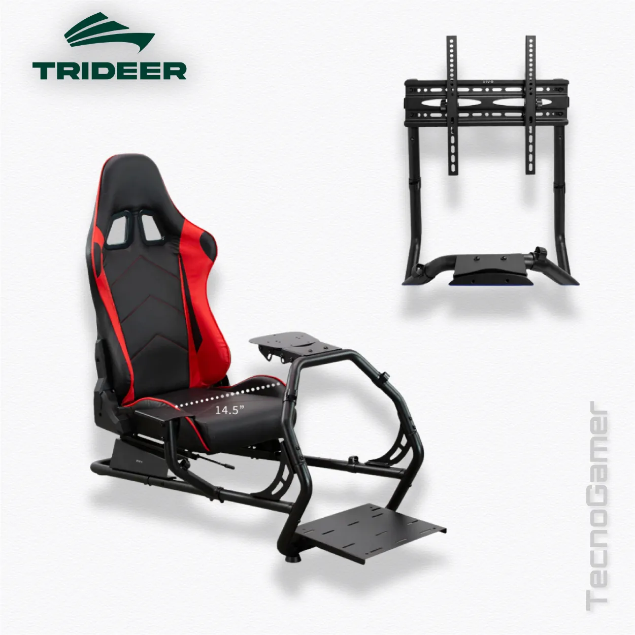 Estructura Trideer Asiento y Soportes para Volante, Pedales, caja y Monitor - Imagen 2