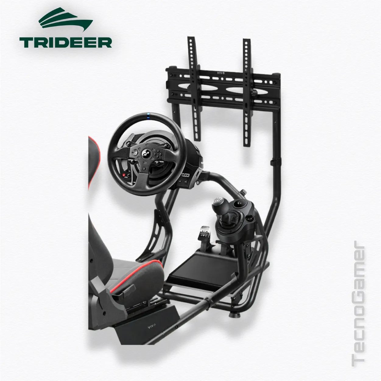 Estructura Trideer Asiento y Soportes para Volante, Pedales, caja y Monitor - Imagen 4
