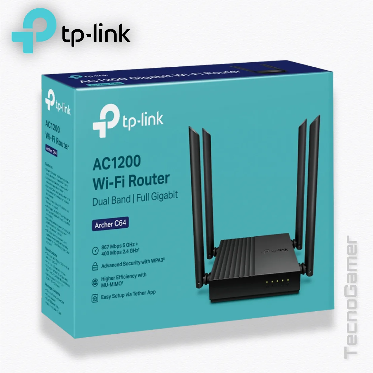 Router Tplink Archer C64, 4 ANT DUAL BAND AC1200 MESH - Imagen 4