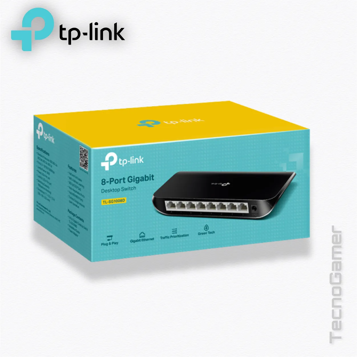 Switch Tplink TL-SG1008D, 8 puertos Gigabit (carcasa plástico) - Imagen 5
