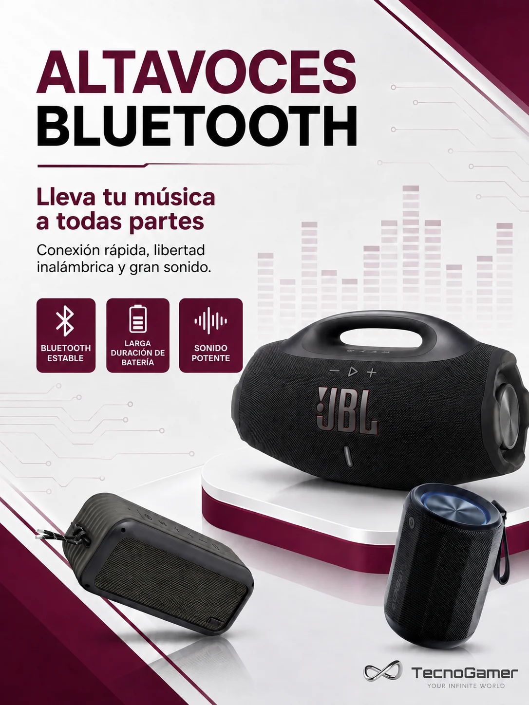 Parlantes con Bluetooth TecnoGamer