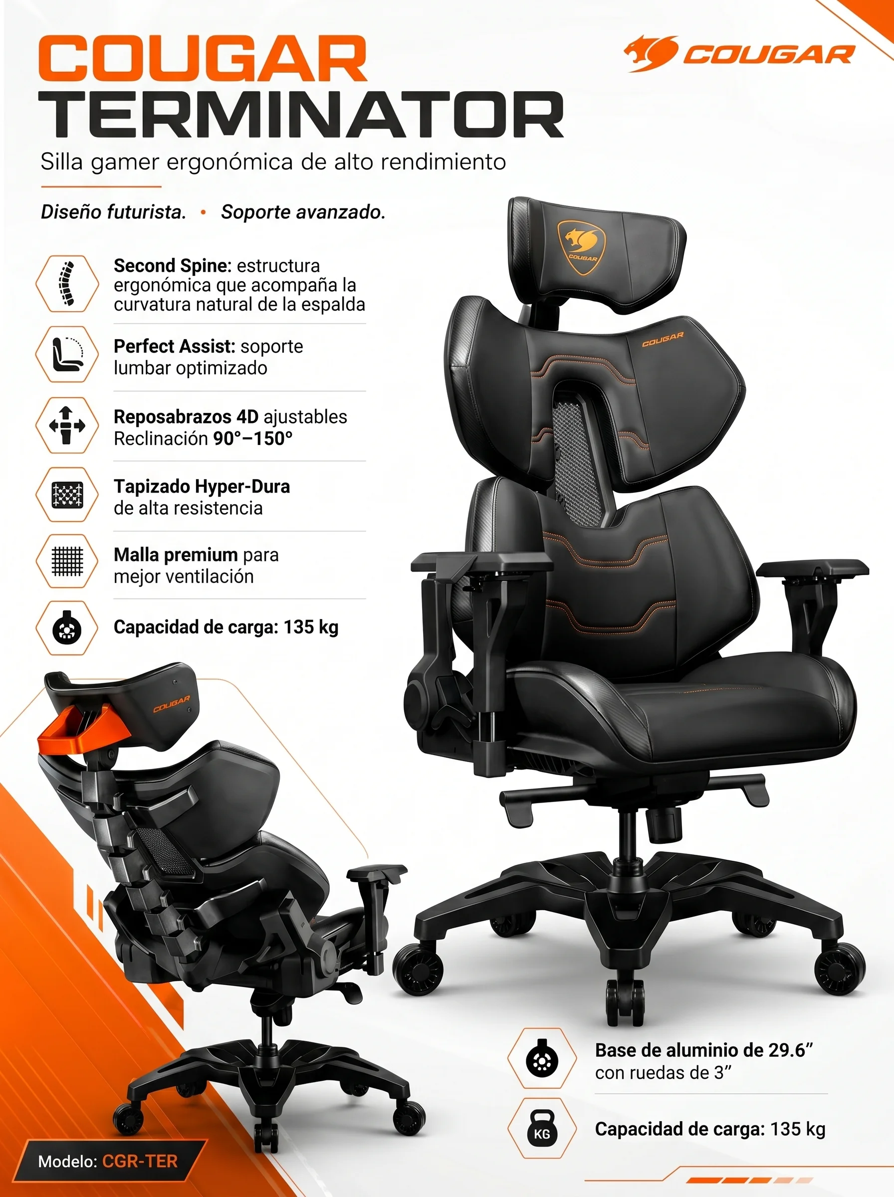 Silla Gamer Cougar Terminator
