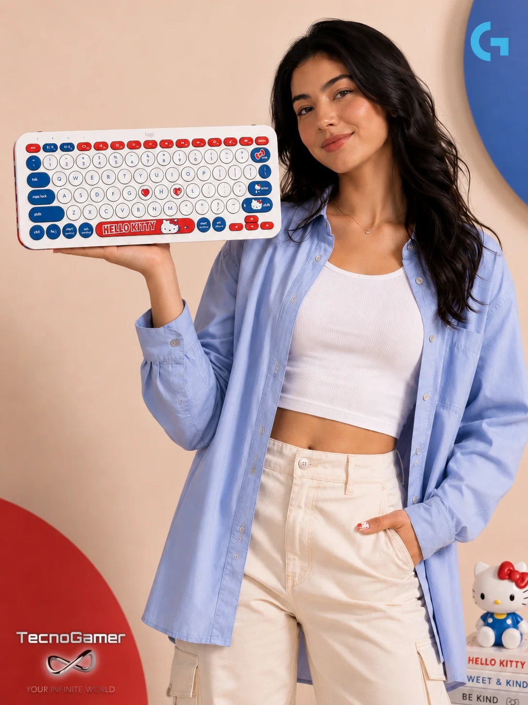 Teclado Logitech K380 - Hello Kitty (Multi-device) disponible en TecnoGamer Bolivia