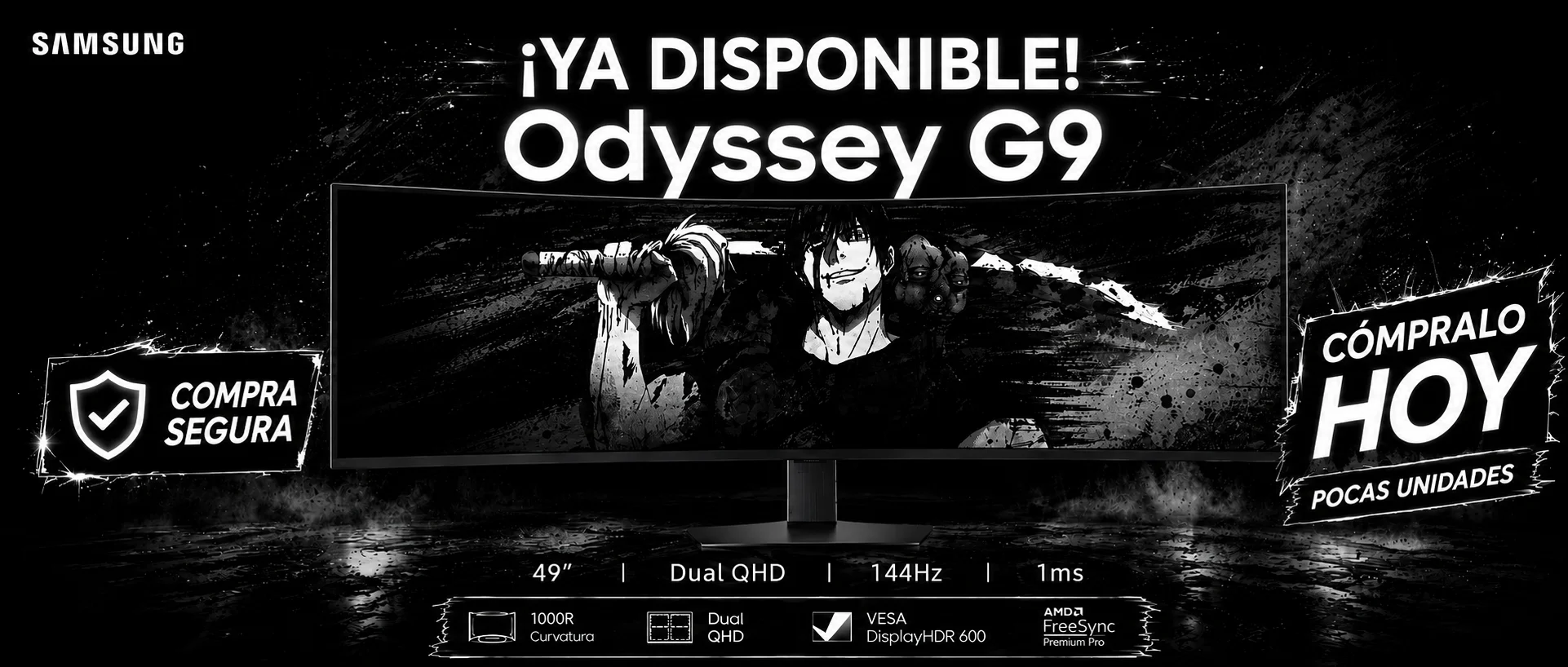 Monitor Samsung Odyssey G9 G91F de 49 pulgadas disponible