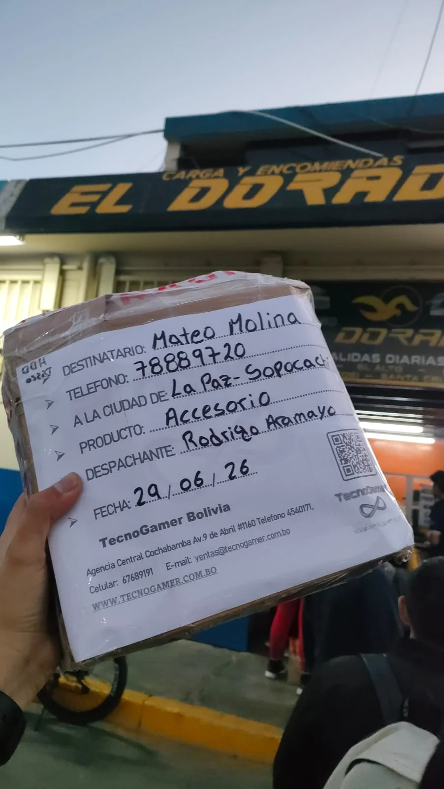 Pedido preparado para entrega a transportadora