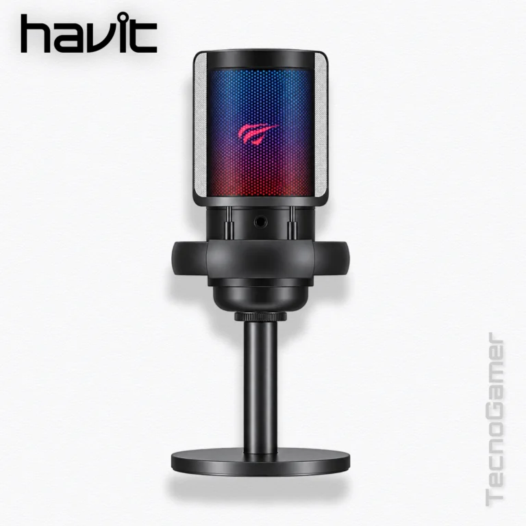 Microfono Havit GAMENOTE GK50PRO RGB LIVE+BRAZO IDRAULICO
