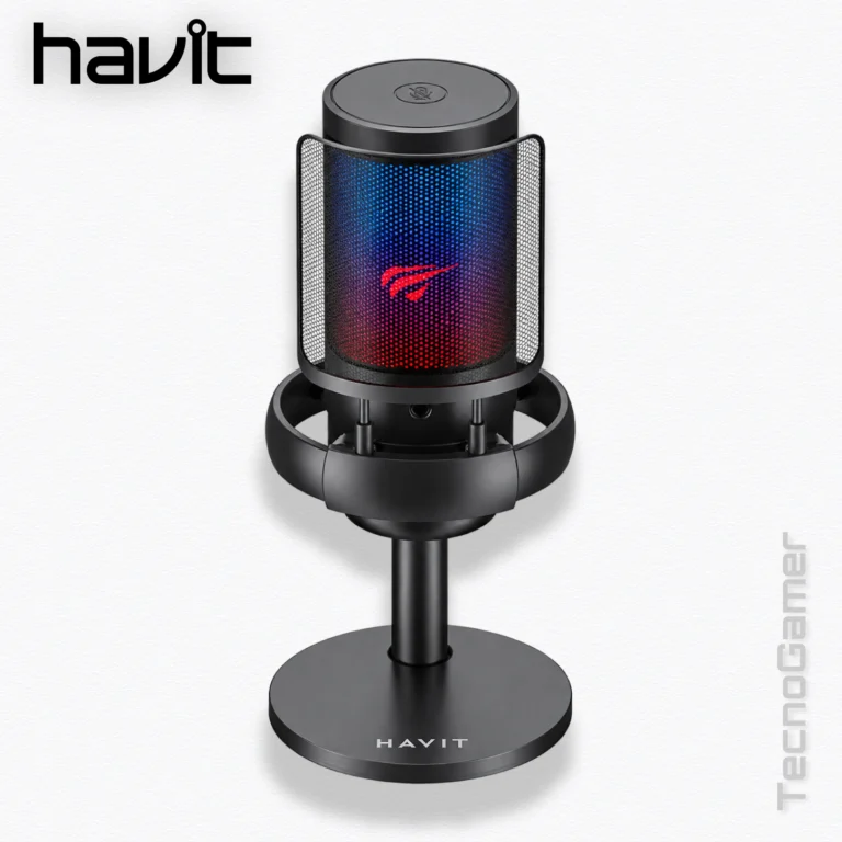 Microfono Havit GAMENOTE GK50PRO RGB LIVE+BRAZO IDRAULICO