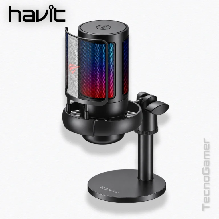Microfono Havit GAMENOTE GK50PRO RGB LIVE+BRAZO IDRAULICO