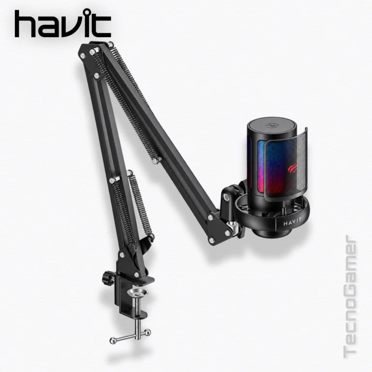 Microfono Havit GAMENOTE GK50PRO RGB LIVE+BRAZO IDRAULICO